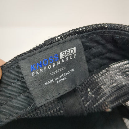 KNOSS Performance Trucker Hat Black One Size 3D Embroidery Mesh Back Snapback