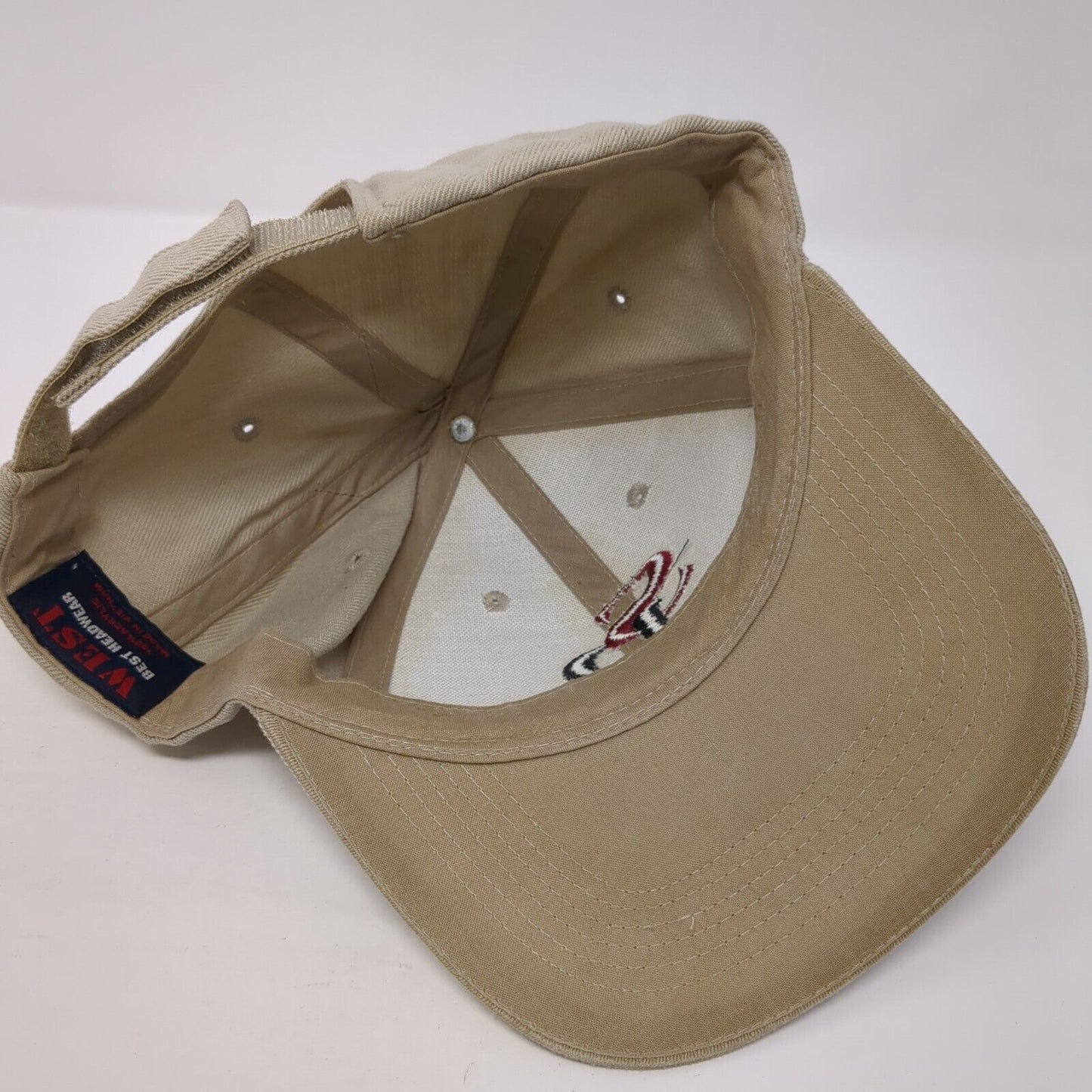 San Diego Strapback Hat Tan One Size Adjustable Embroidered 6 Panel