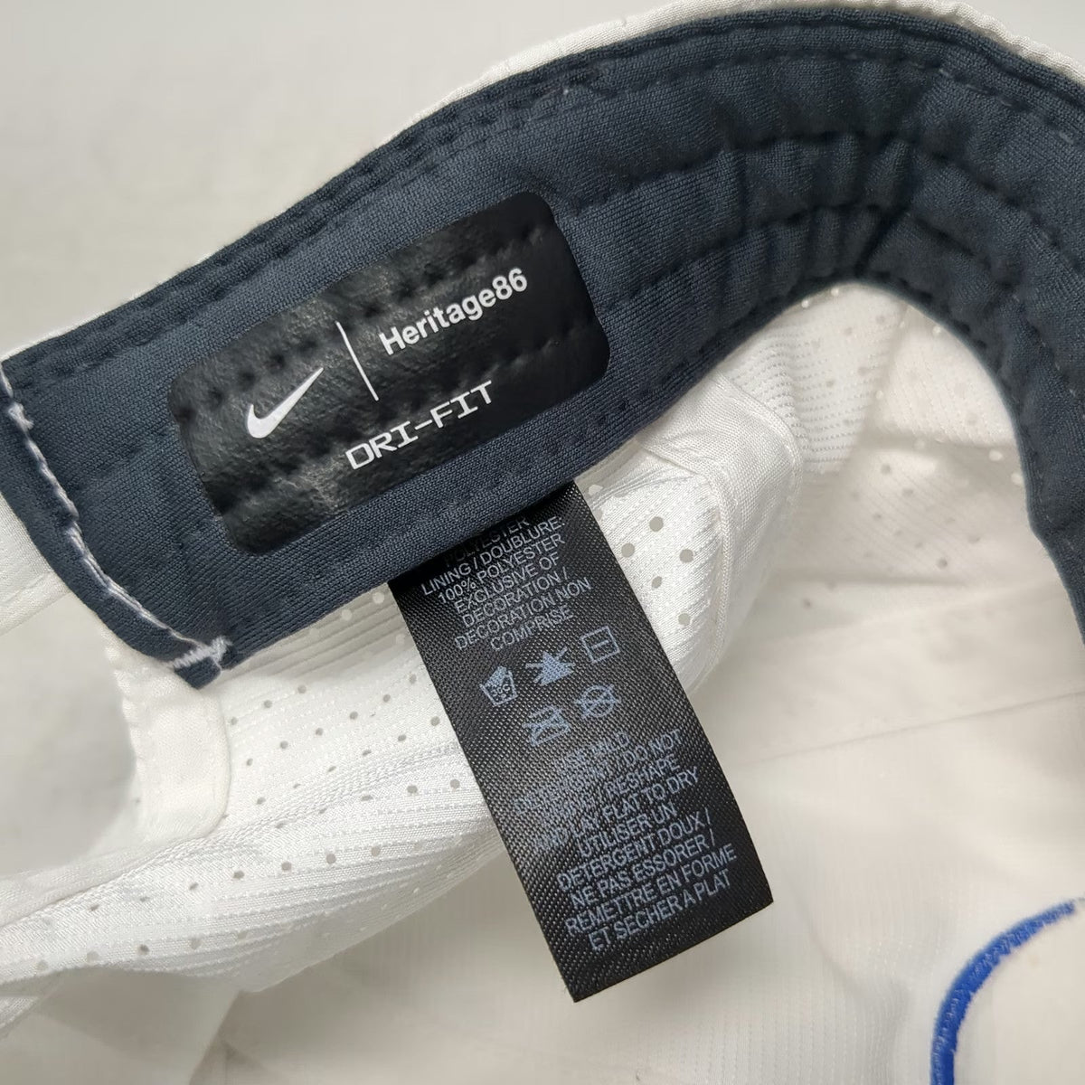 Nike Baseball Cap White Blue Black One Size Dri-Fit Perforated Urban Edge Hat