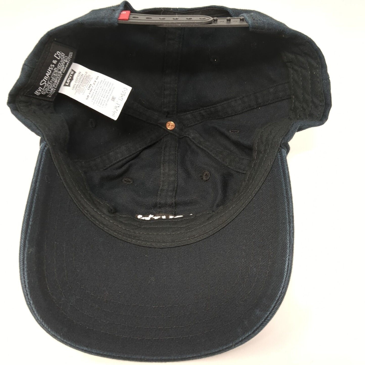 Levi's Snapback Hat Blue 58cm Adjustable Embroidered Solid 6 Panel
