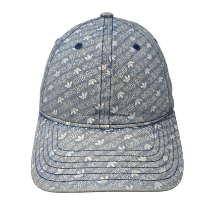 Adidas Slideback Hat Blue One Size Adjustable All Over Print 6 Panel Cotton