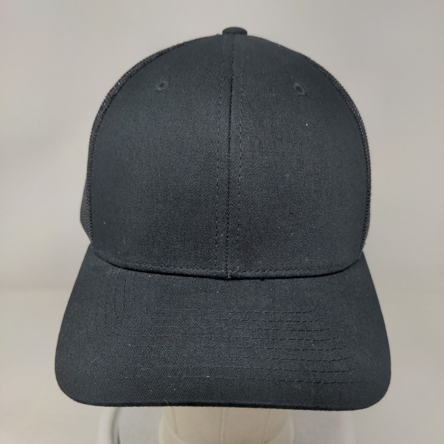 Richardson Snapback Mesh Back Trucker Hat Black One Size Solid Blank