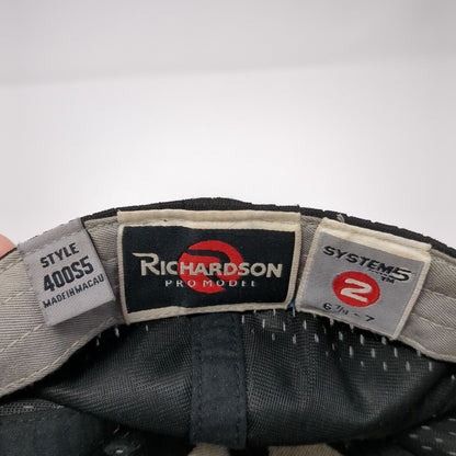 Richardson Fitted Hat Black 6 7/8-7 Embroidered Breathable Pro Model System5