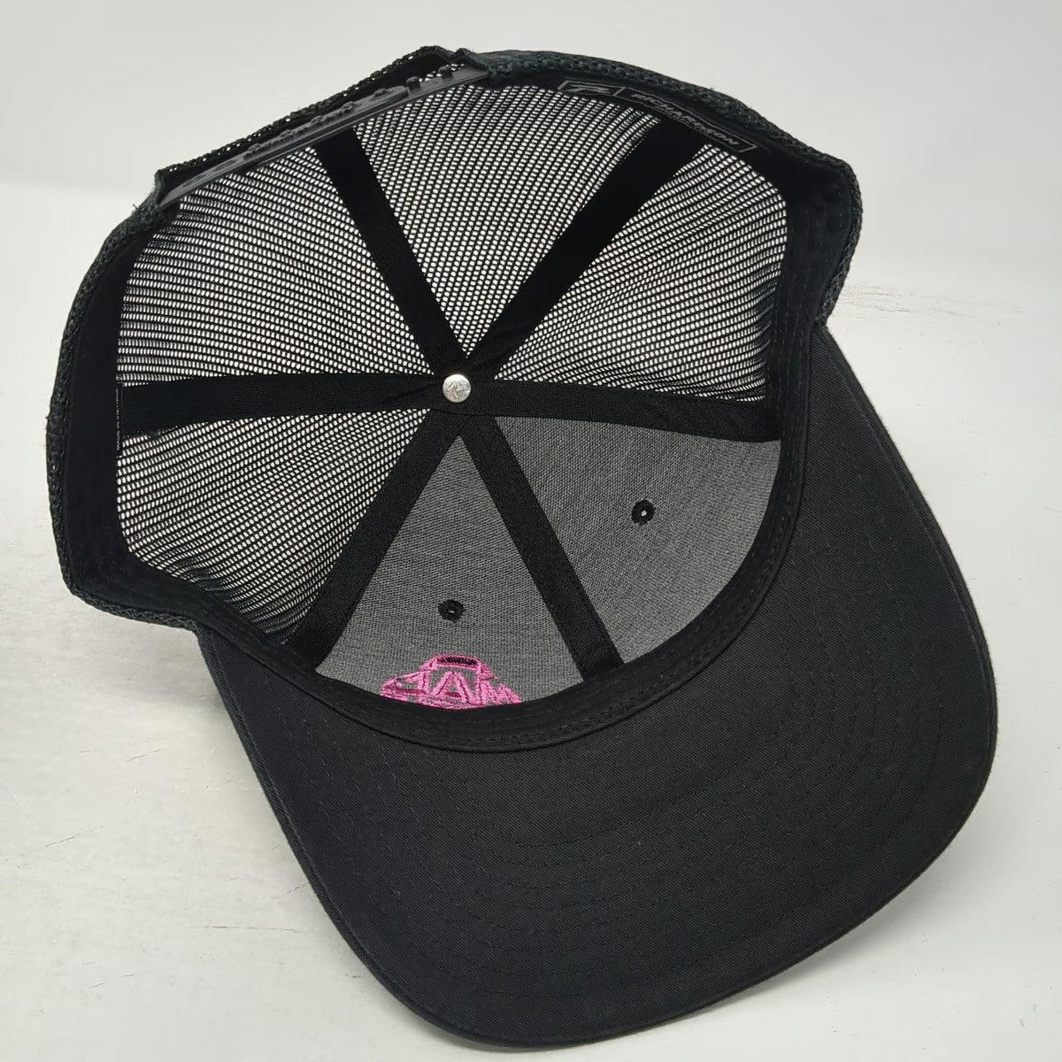 Richardson Trucker Hat Black One Size Mac Tools Pink Ribbon Mesh Snapback