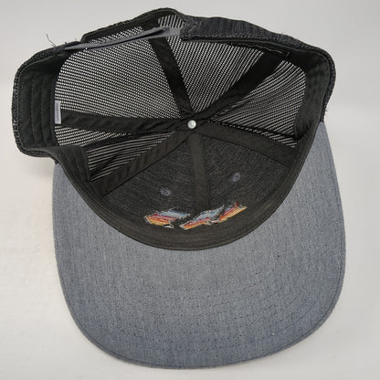 Mountain Snapback Trucker Hat Gray Large Adjustable Mesh Back Richardson