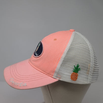 Tybee Island Georgia Trucker Hat Pink One Size Adjustable Mesh Back Lucky 7 USA