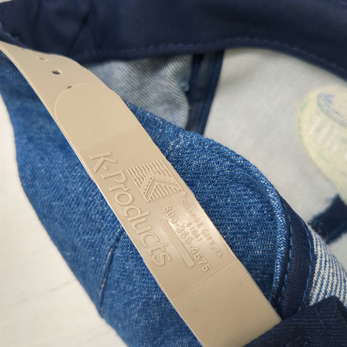 K-Products Snapback Hat Blue Beige OS Hilleshog Sugarbeet Seed Denim Vintage