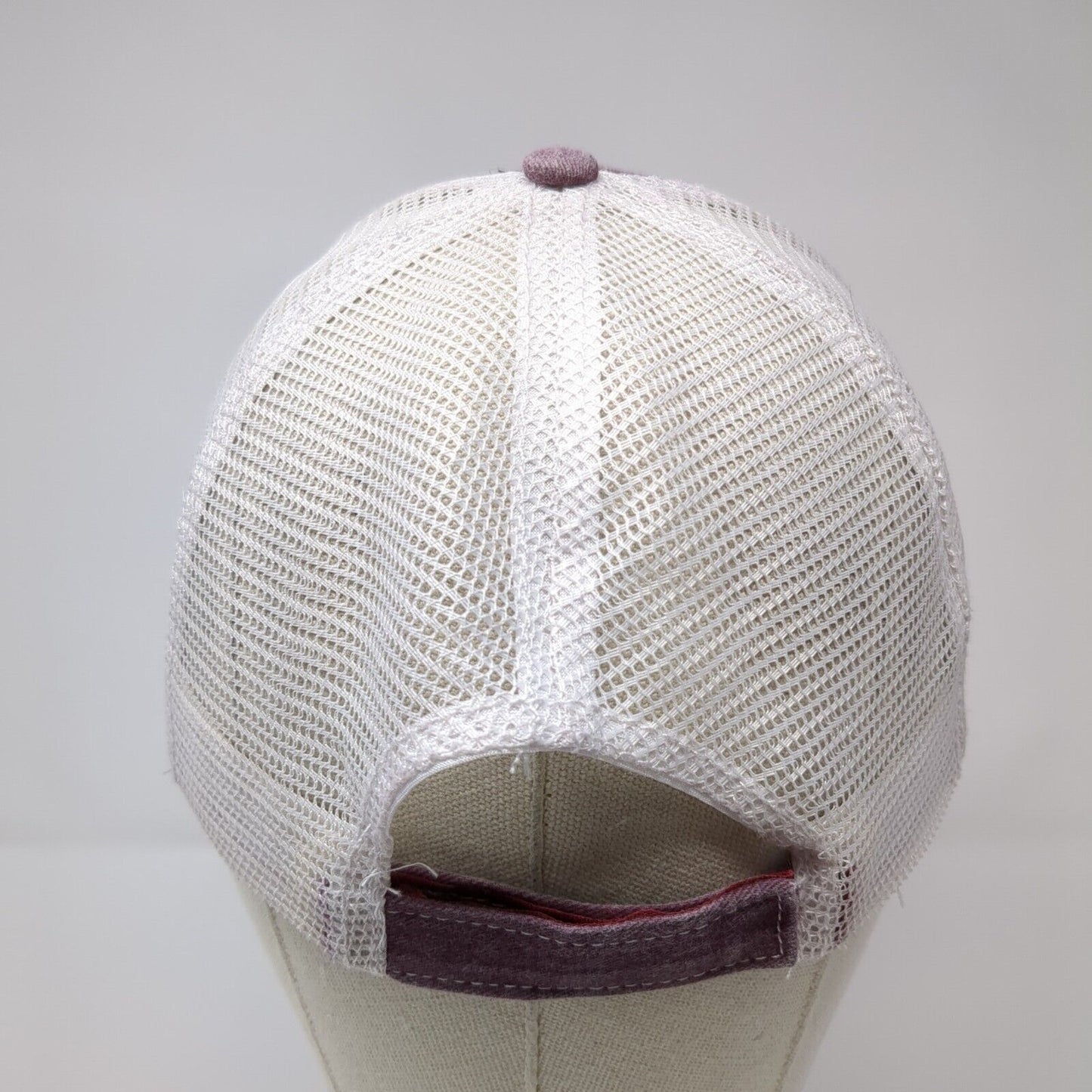 Unbranded Strapback Trucker Hat Red OS Adjustable Mesh Back Distressed Blank