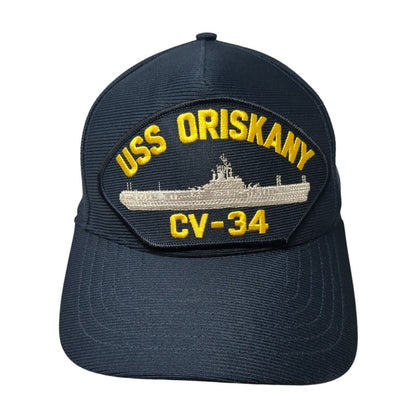 USS Oriskany CV-34 Snapback Hat Blue One Size Solid Embroidered Patch