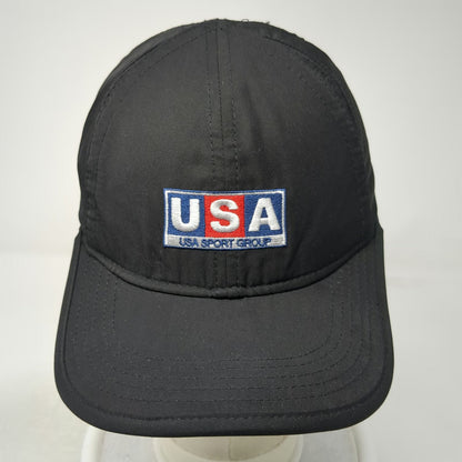Baseball Cap Black One Size USA Sport Group Patch Perforated Strapback Hat