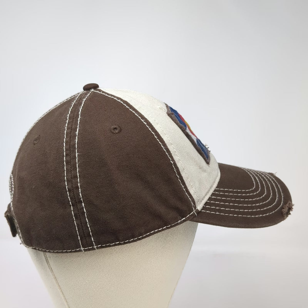 OTTO Brown Baseball Cap One Size Colorado Flag Patch Contrast Stitching Hat