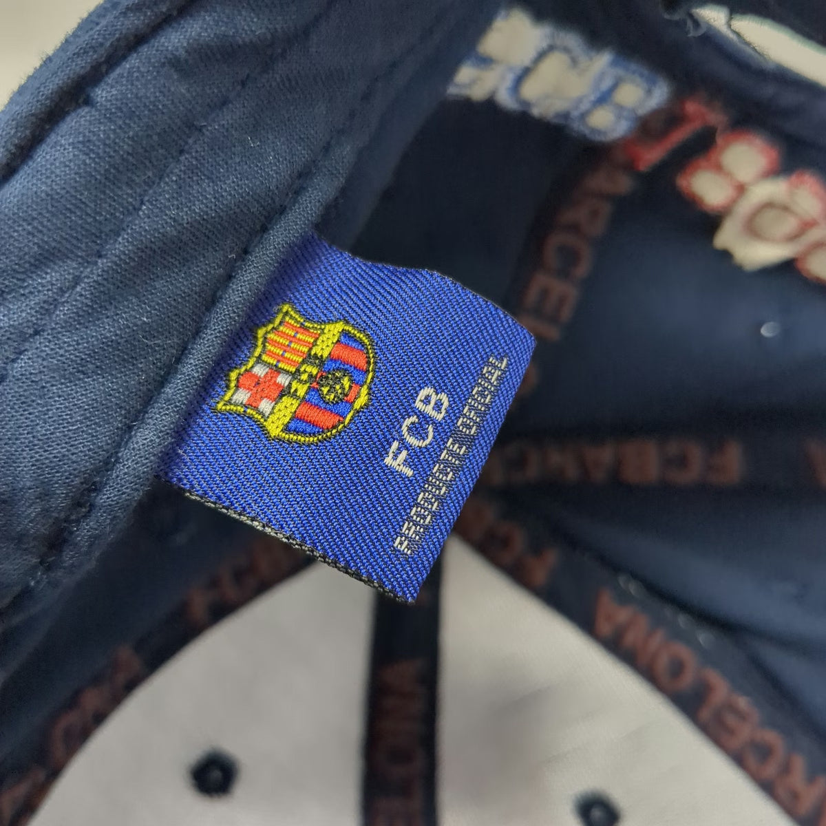 FC Barcelona Soccer Blue One Size Crest Stripes Strapback 1899 Official Cap Hat