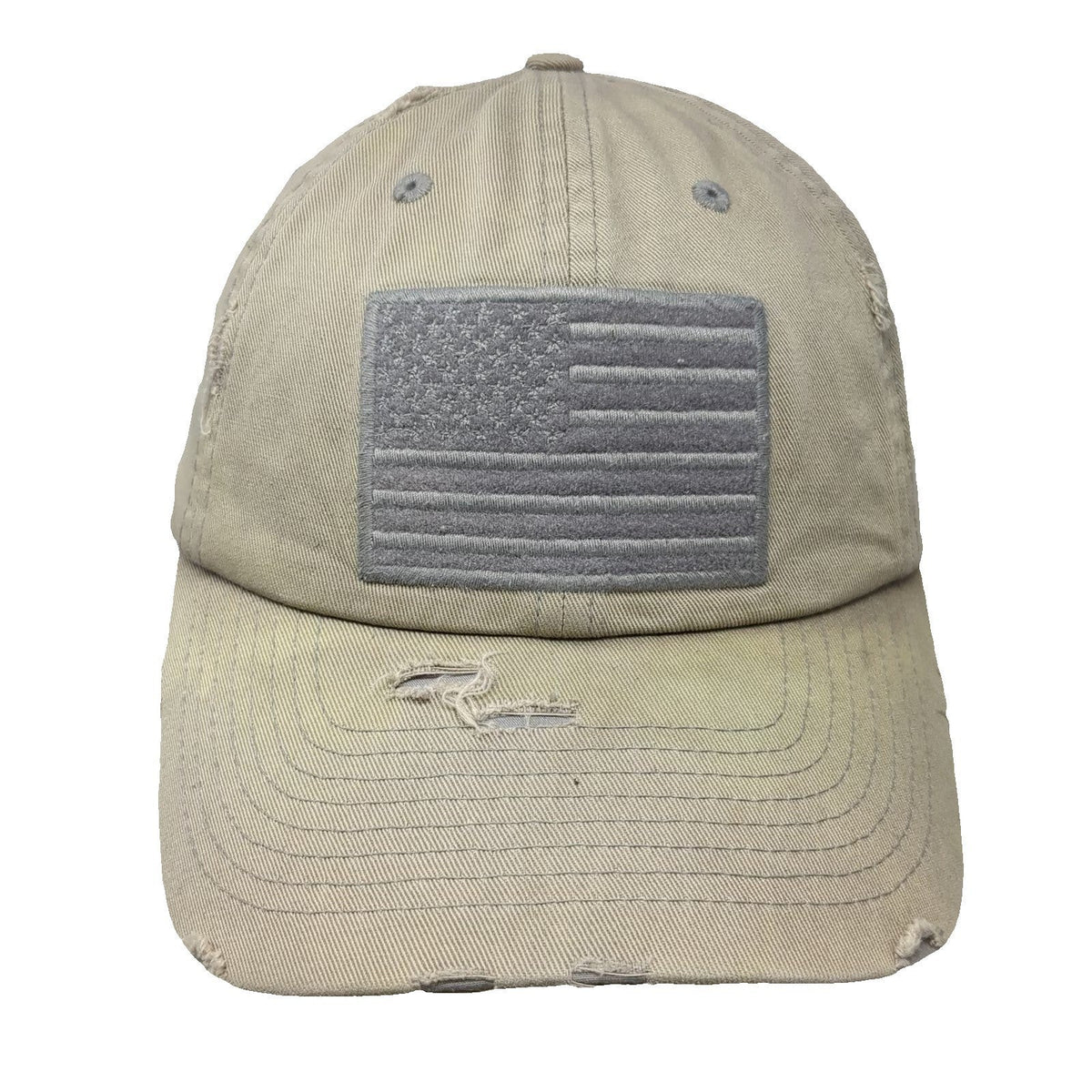 KBETHOS Baseball Cap Beige One Size Distressed American Flag USA Embroidery Hat