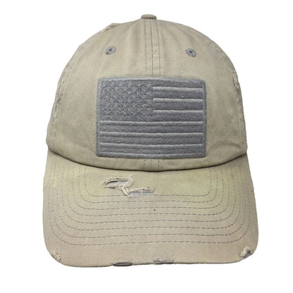 KBETHOS Baseball Cap Beige One Size Distressed American Flag USA Embroidery Hat