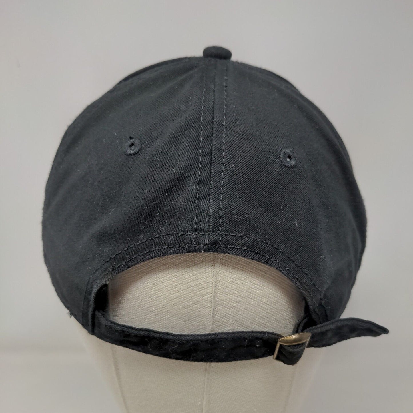 Unbranded Slideback Hat Black OSFM Adjustable Blank Vent Holes Solid