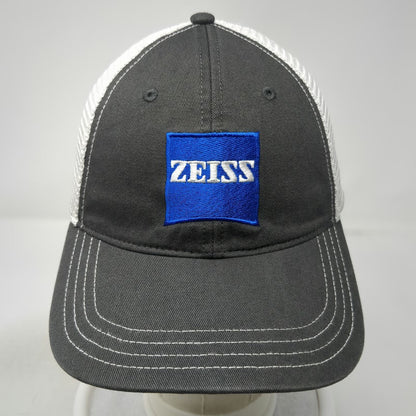 Richardson Trucker Hat Gray White L Mesh ZEISS Logo Snapback Contrast Stitching