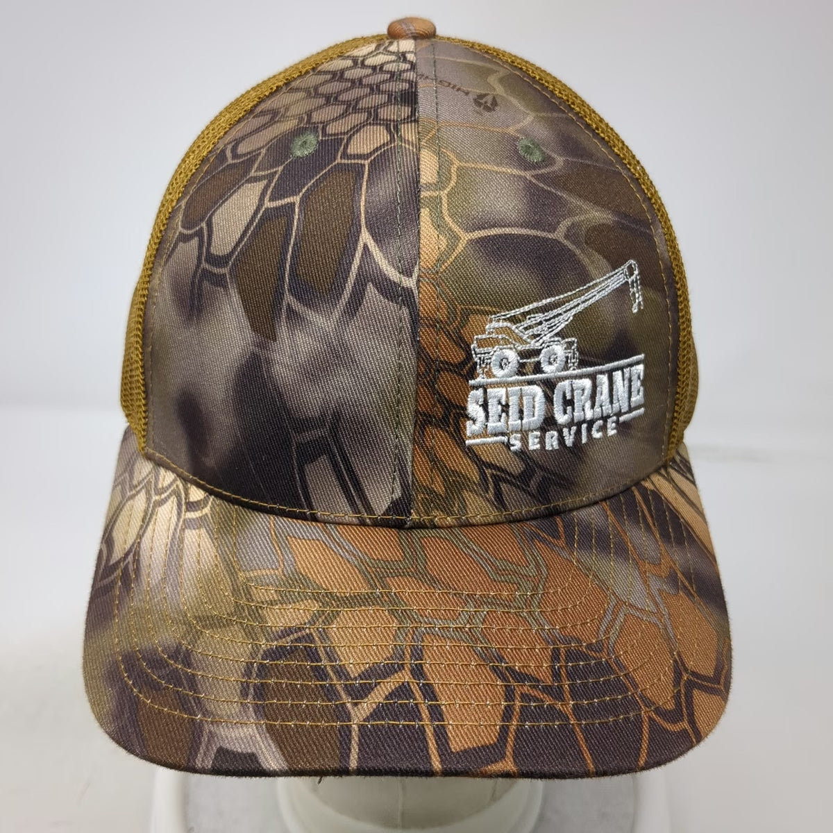 Richardson Trucker Hat Brown Camo One Size Snapback Seid Crane Service Mesh