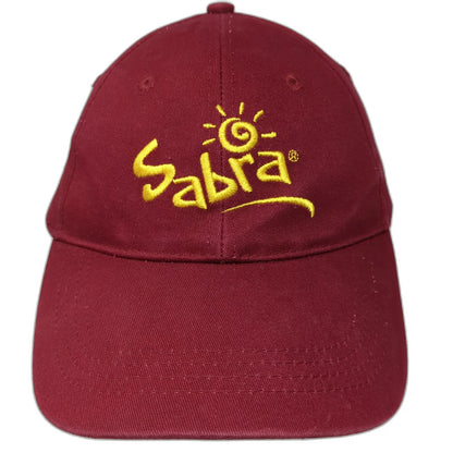 Sabra Logo Baseball Cap Red One Size Strapback Adjustable Cotton Embroidered Hat