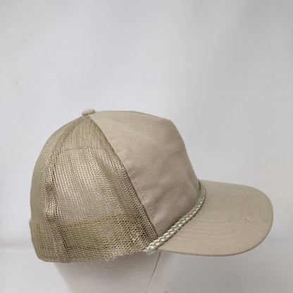 Cobra Snapback Trucker Hat Tan One Size Adjustable Mesh Back Rope Blank