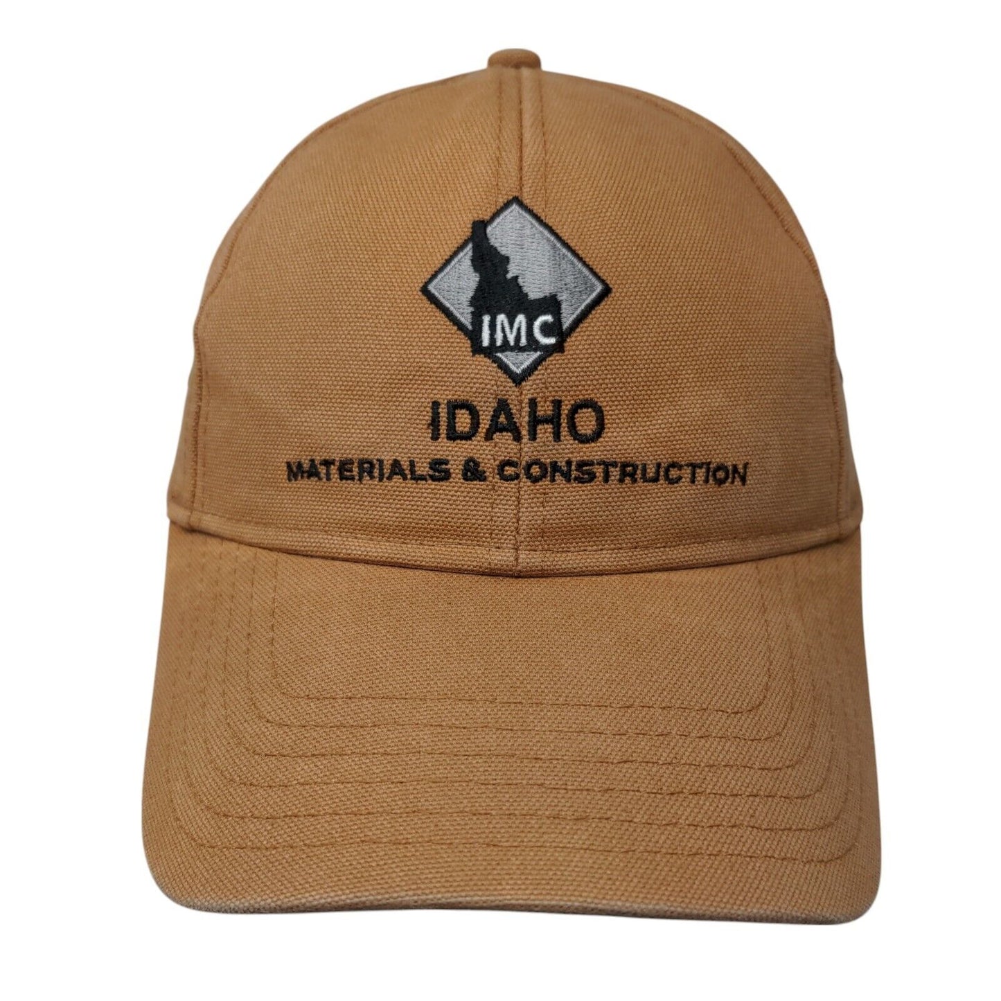 Idaho Materials & Construction Strapback Hat Tan OSFM Embroidered Otto