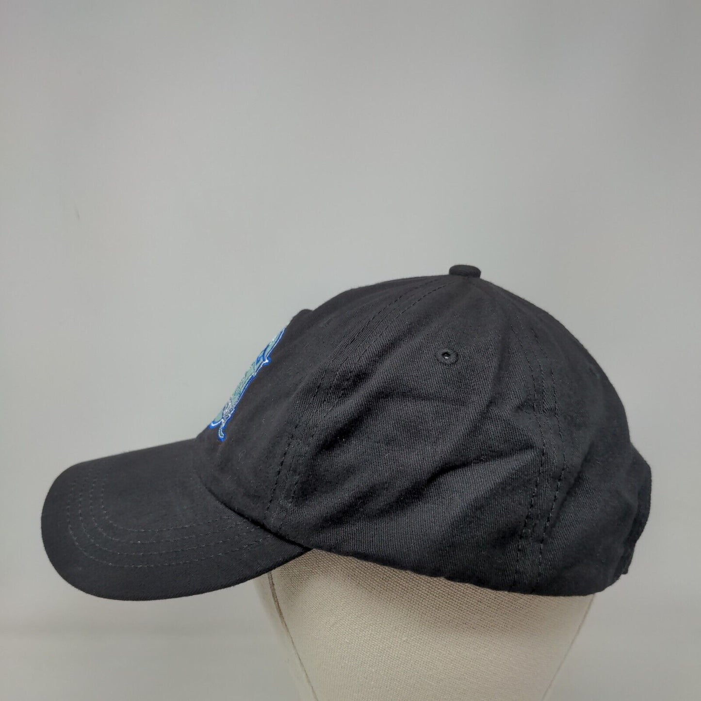RumFish Beach Resort Slideback Hat Black OSFA Adjustable Embroidered Cotton