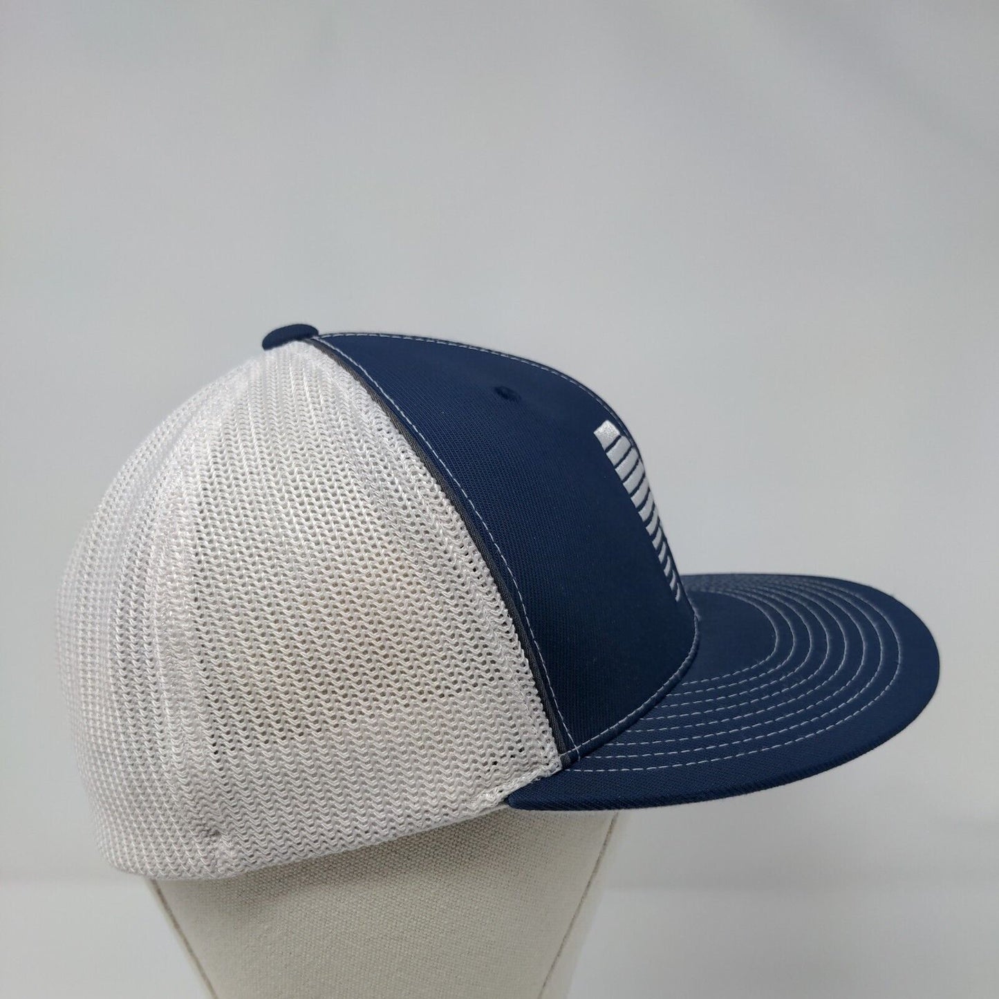 M Lightning Fitted Trucker Hat Blue S/M D-Series Mesh Back Pacific Headwear