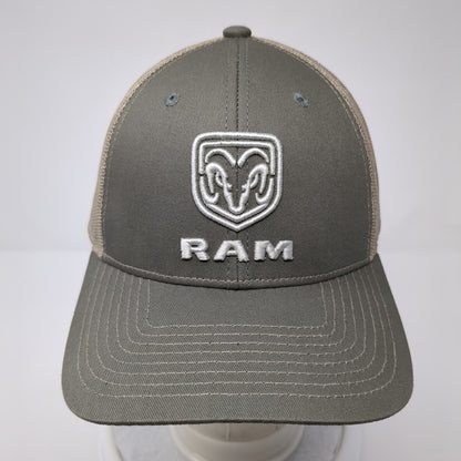 RAM Snapback Trucker Hat Brown One Size Adjustable Embroidered Mesh Back 6 Panel