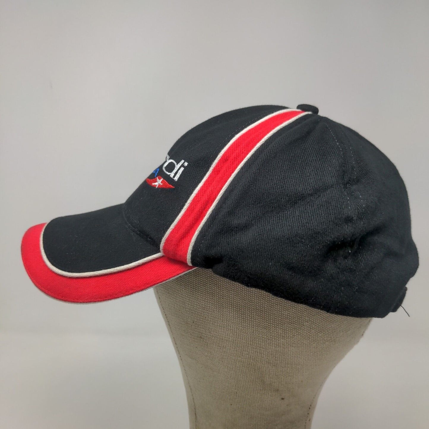 Minardi USA Men's Slideback Hat Black Red OSFA Embroidered Logo Cotton