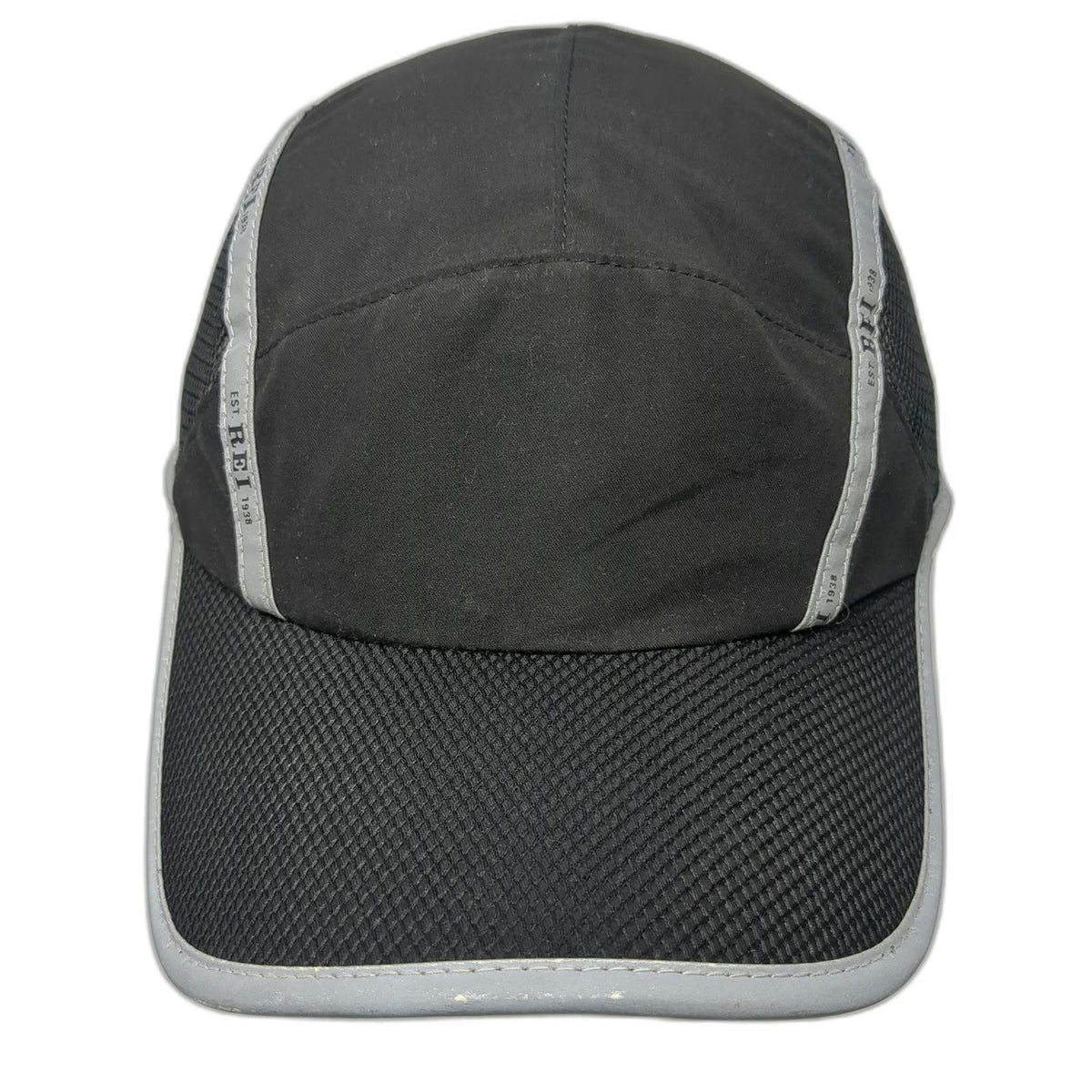REI Baseball Cap Black One Size Reflective Mesh Strapback Hat Performance Run