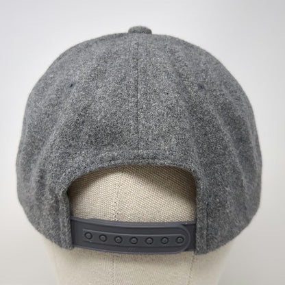 Yupoong Snapback Hat Gray One Size Wool Blend Bear Patch Green Underbrim Bill