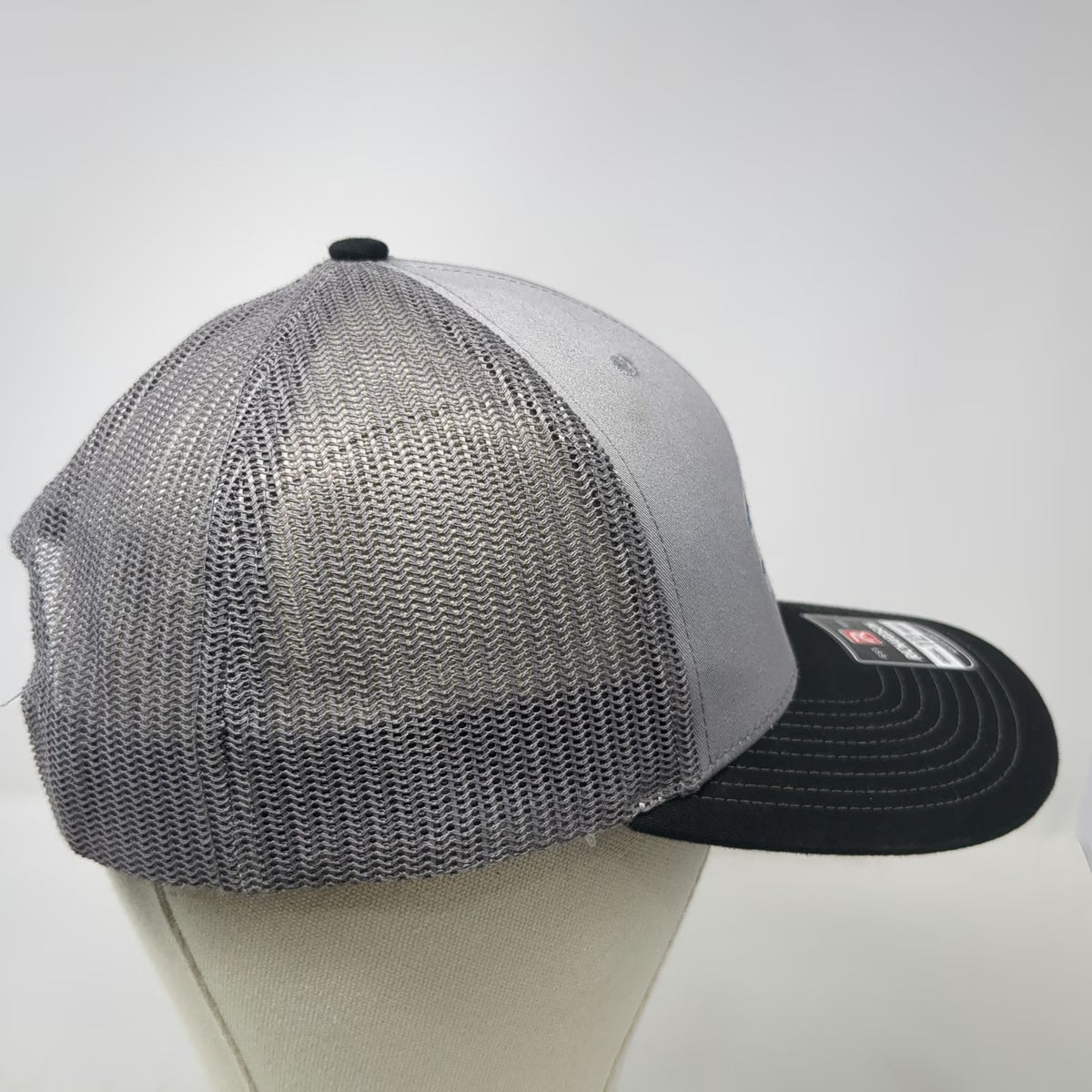 Richardson Trucker Hat Gray One Size Mountain Waterworks Mesh Snapback Logo
