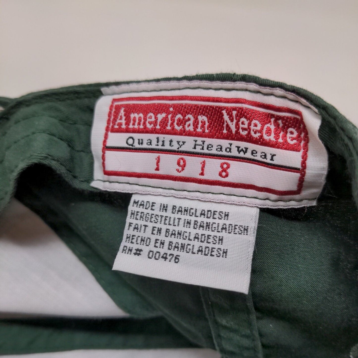 American Needle Men's Strapback Hat Green Adjustable Embroidered Logo Medinam