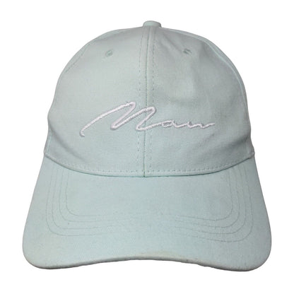 Man Slideback Hat Blue One Size Adjustable Embroidered Vented Holes 6 Panel