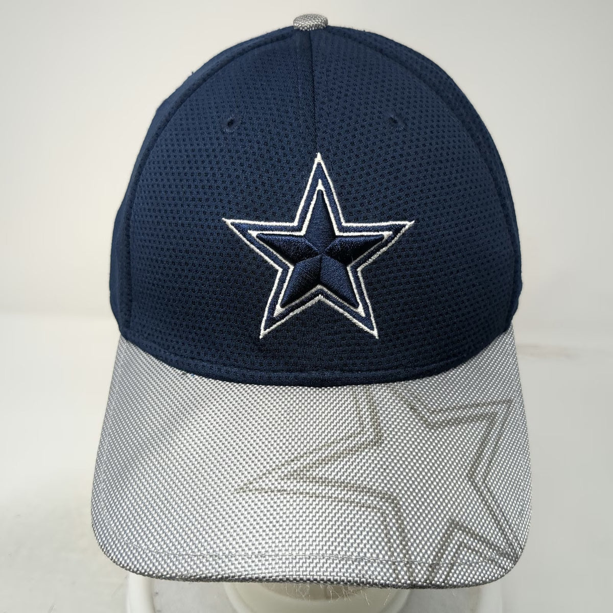 Dallas Cowboys NFL New Era Blue XL Baseball Cap Stretch Fit 39THIRTY Silver Brim