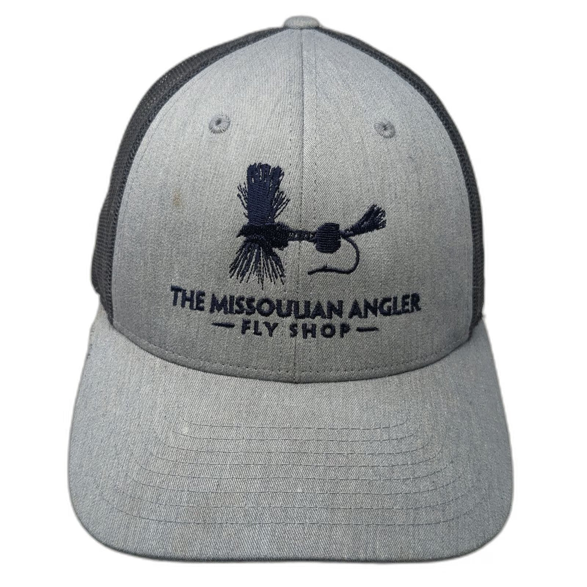Richardson Trucker Hat Gray Black L Fly Fishing Missoula Montana Snapback Hat