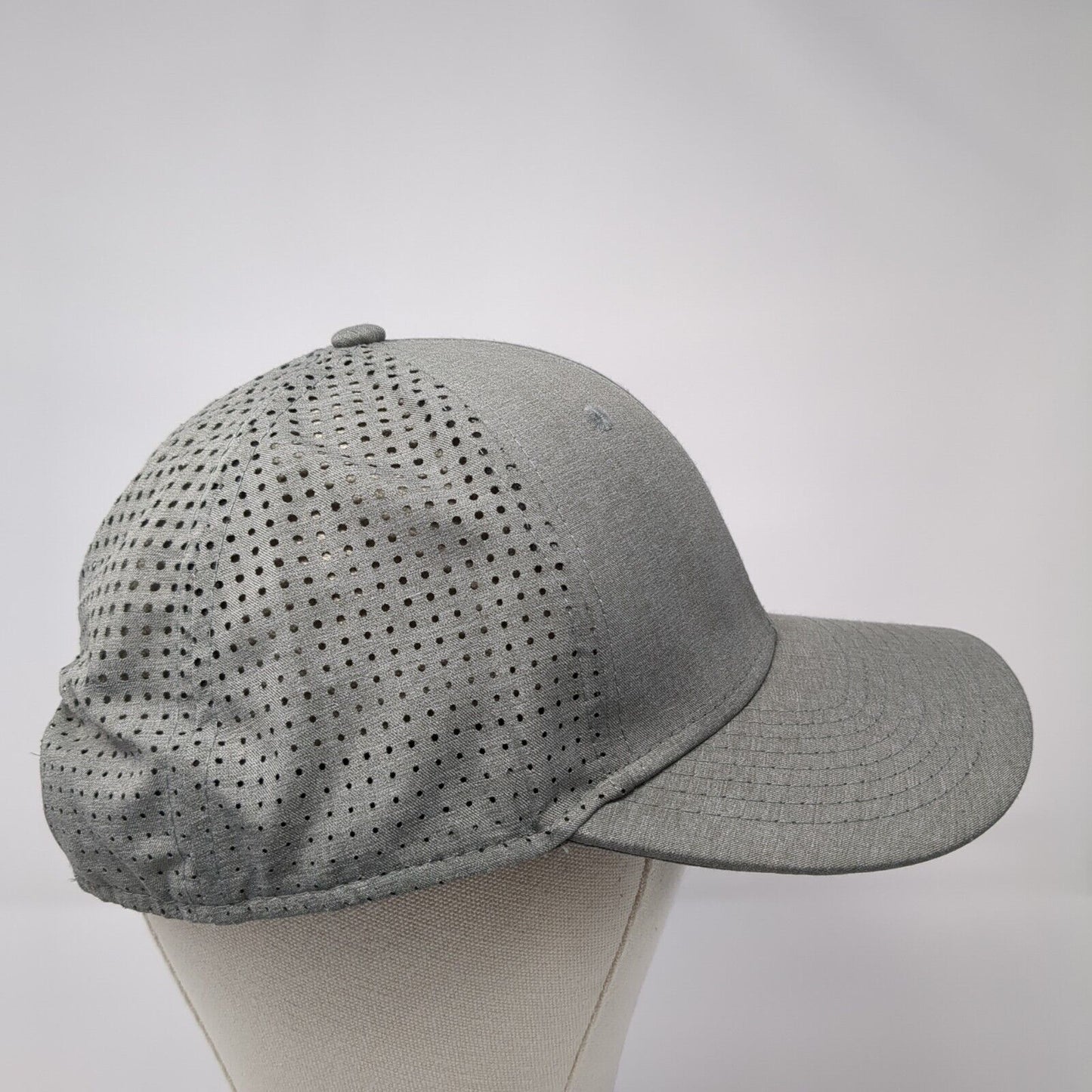 Russell Snapback Hat Gray One Size Adjustable Perforated 6 Panel Solid