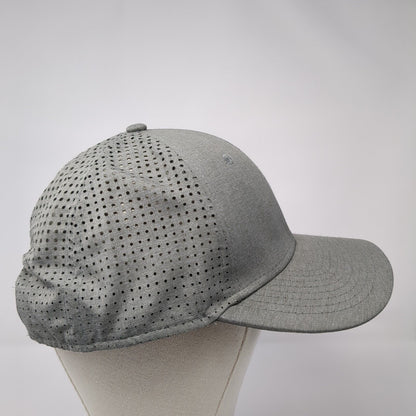 Russell Snapback Hat Gray One Size Adjustable Perforated 6 Panel Solid