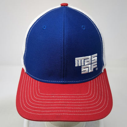 Richardson Trucker Hat Blue Red White One Size Mesh Back MSF Logo US Flag