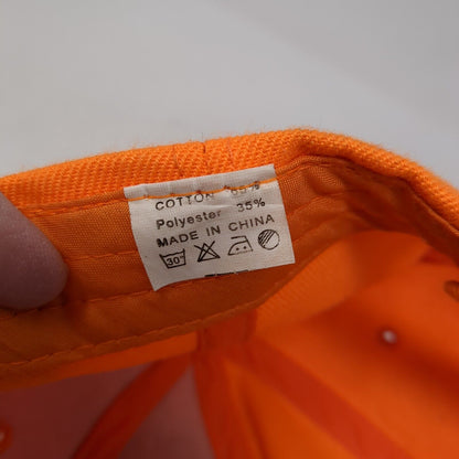 Unbranded Strapback Hat Orange One Size Adjustable Blank Solid 6 Panel