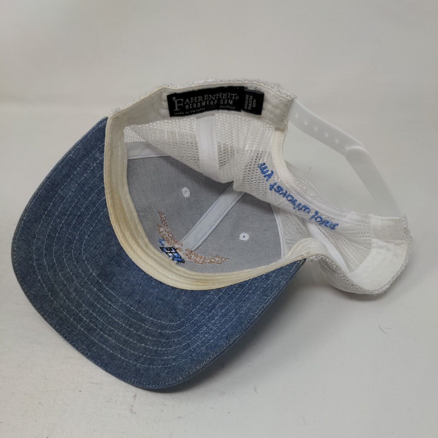 The Square Grouper Bar & Grill Trucker Hat Blue OSFM Embroidered Mesh Back