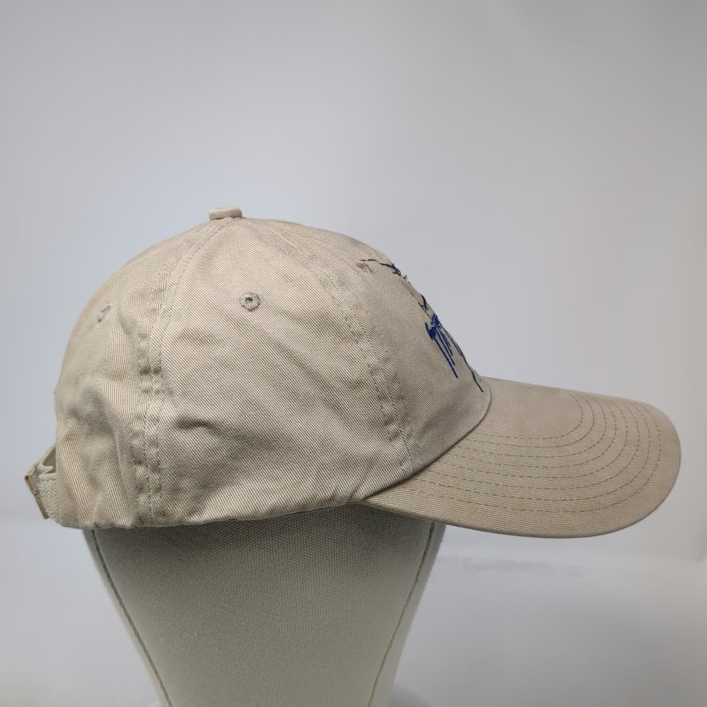 Guy Harvey Baseball Cap Beige One Size Marlin Fishing Embroidery Strapback Hat