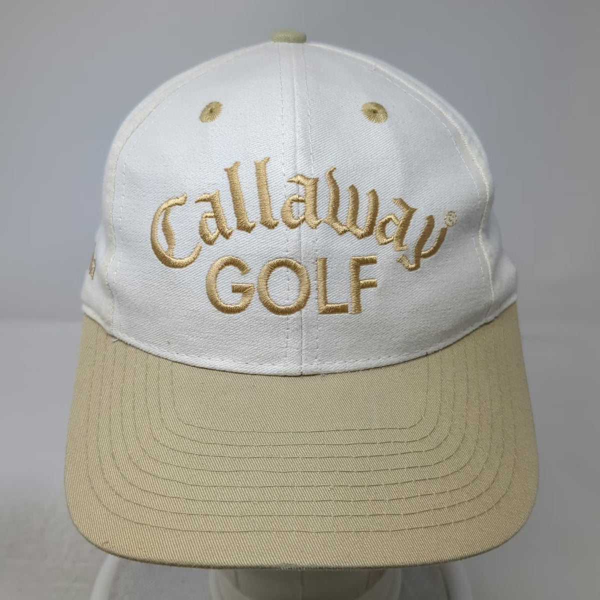 Callaway Golf Baseball Cap White Gold One Size Big Bertha Slideback 6 Panel Hat