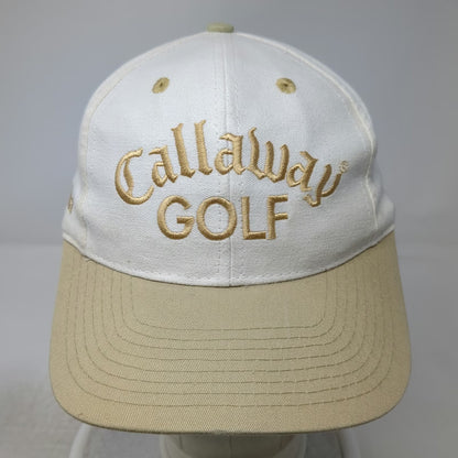 Callaway Golf Baseball Cap White Gold One Size Big Bertha Slideback 6 Panel Hat