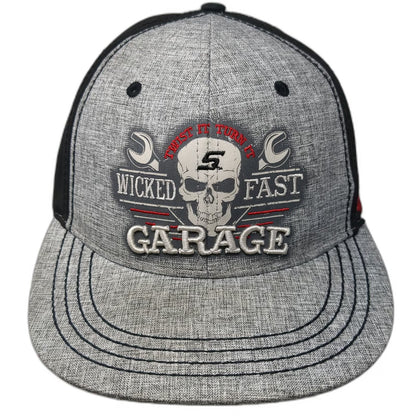 Choko Authentics Snap-on Skull Garage Gray Baseball Cap One Size Hat Fitted