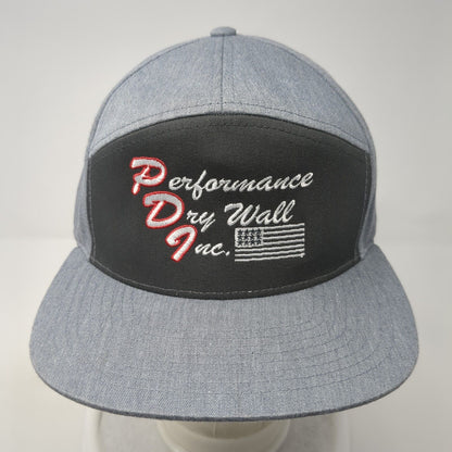 Performance Drywall Inc Slideback Hat Gray OS Adjustable Patriotic Richardson