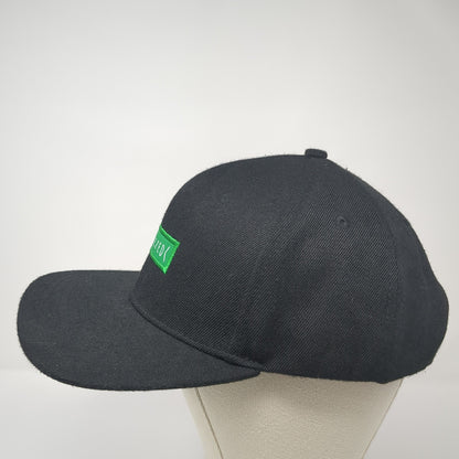 Skwezed Snapback Hat Black One Size Adjustable Embroidered 6 Panel