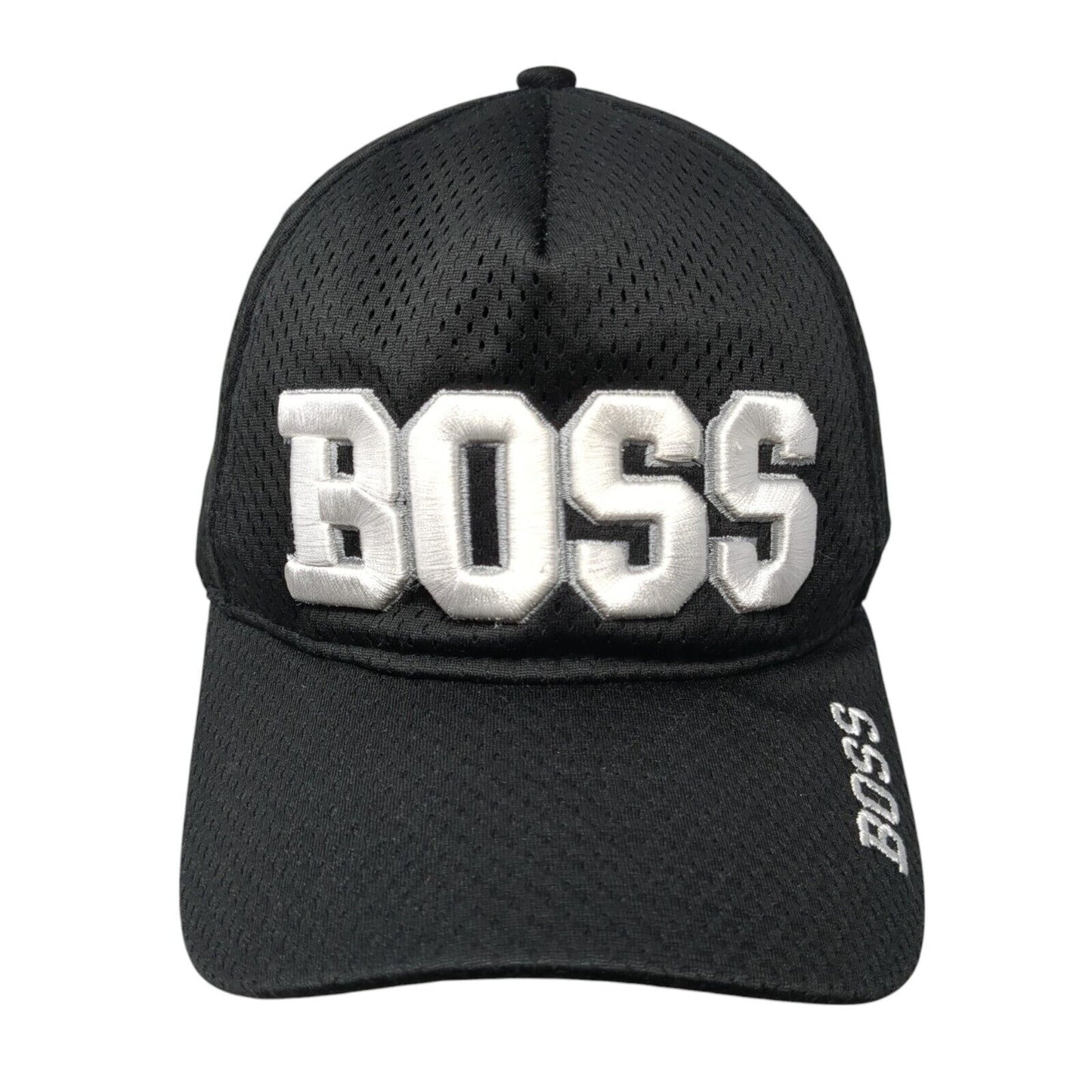 BOSS Strapback Baseball Cap Black OS Adjustable Embroidered Augusta Sportswear