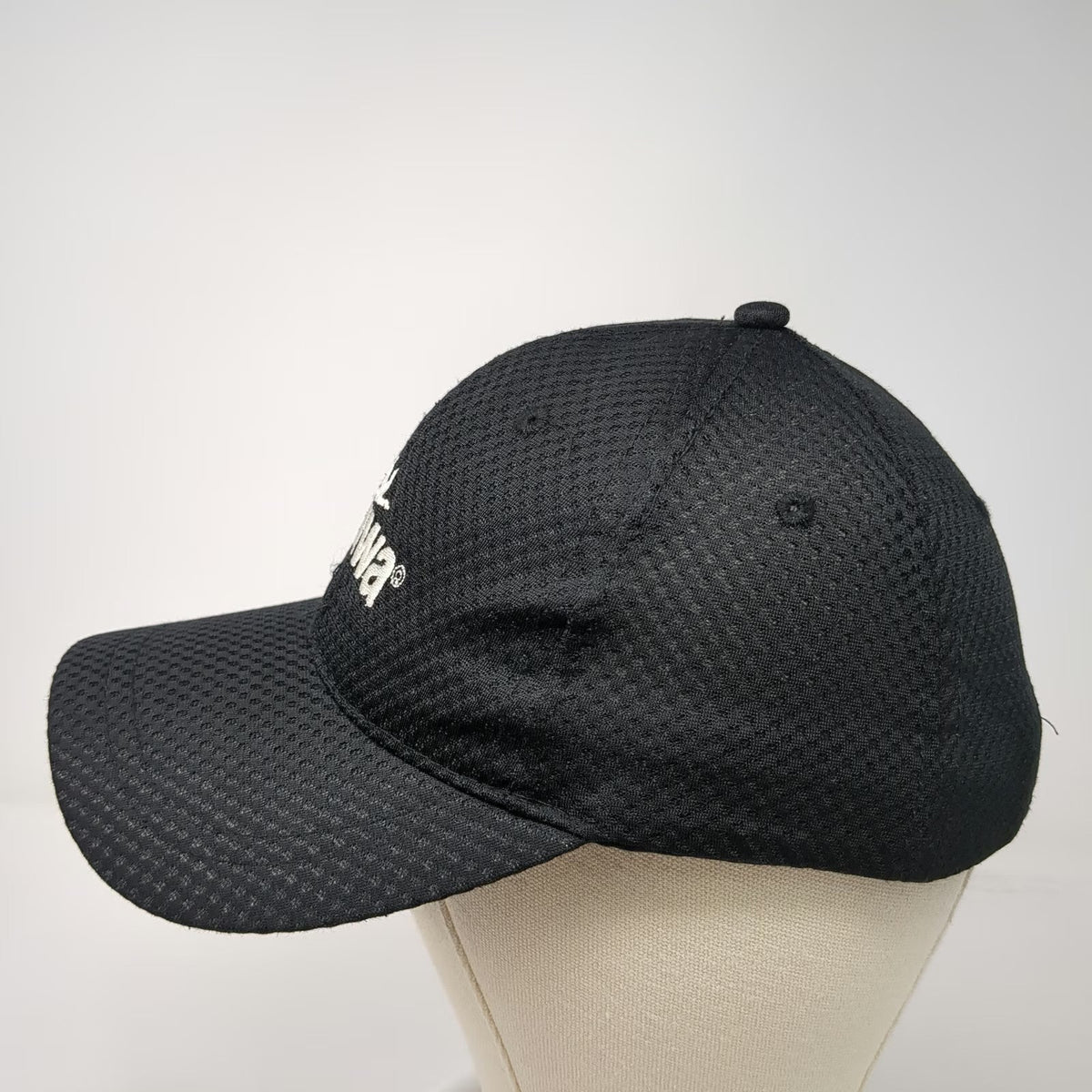 Wawa Baseball Cap Black One Size Logo Performance Mesh Strapback Curved Brim Hat