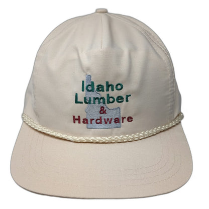 5 Panel Beige One Size Slideback Rope Idaho Lumber Hardware Embroidered Hat