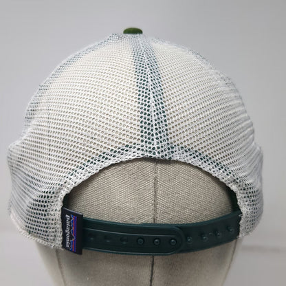 Patagonia Trucker Hat Green One Size Striped Mesh Back Snapback Rope Detail
